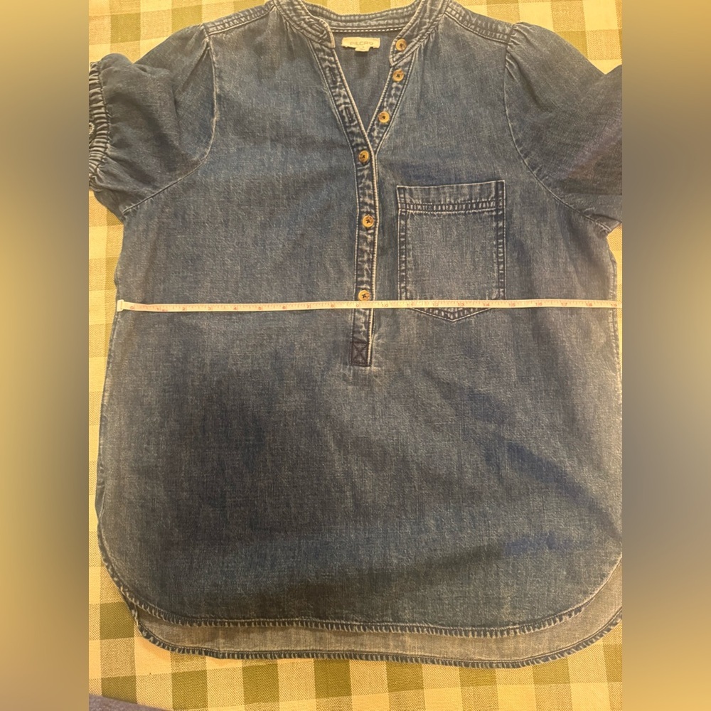 Pilcro Indigo Denim Henley Blouse - Picture 13 of 16